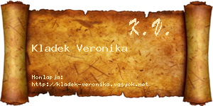 Kladek Veronika névjegykártya